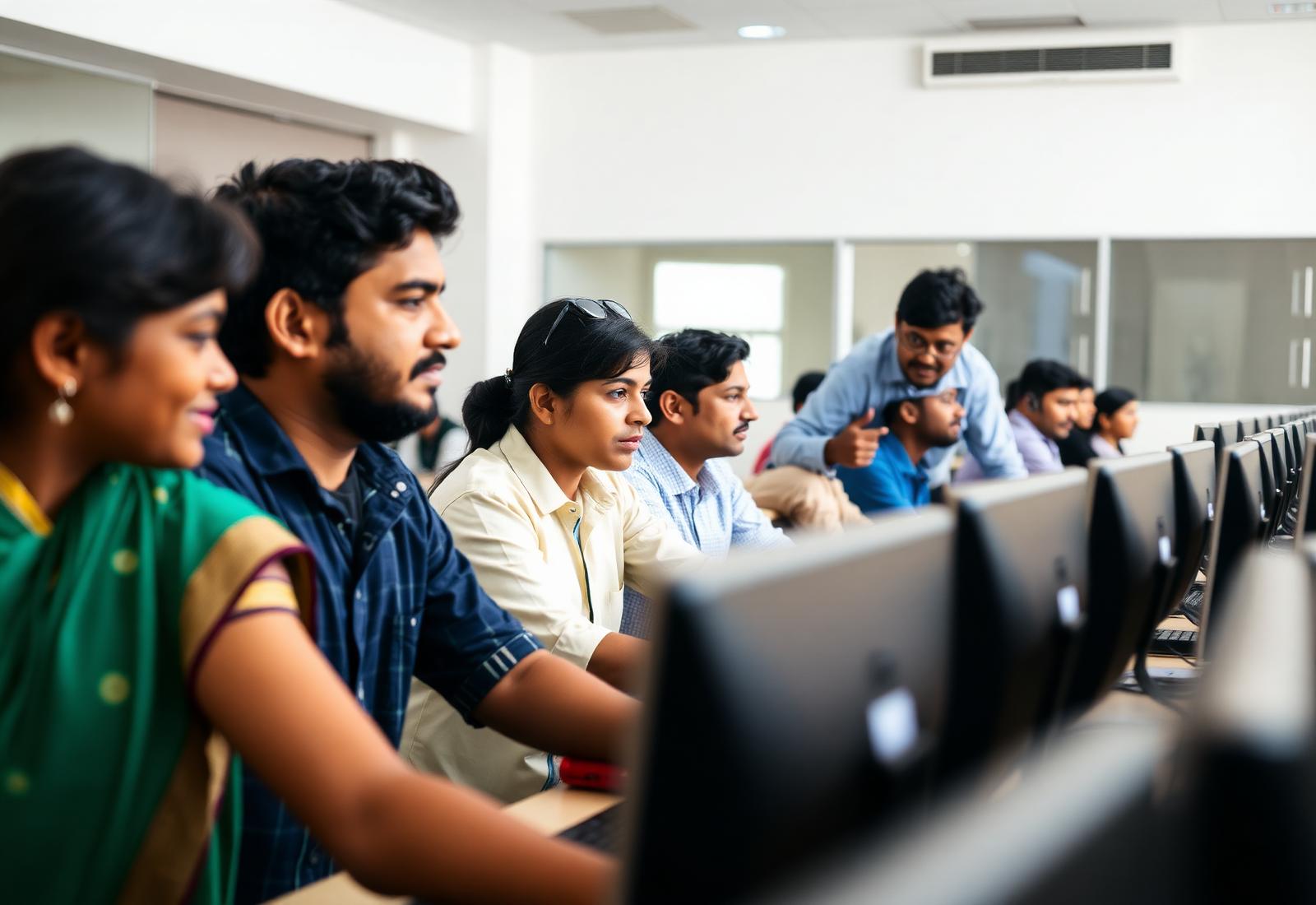 Students learning at Swanirvar Charitable Trust computer lab
